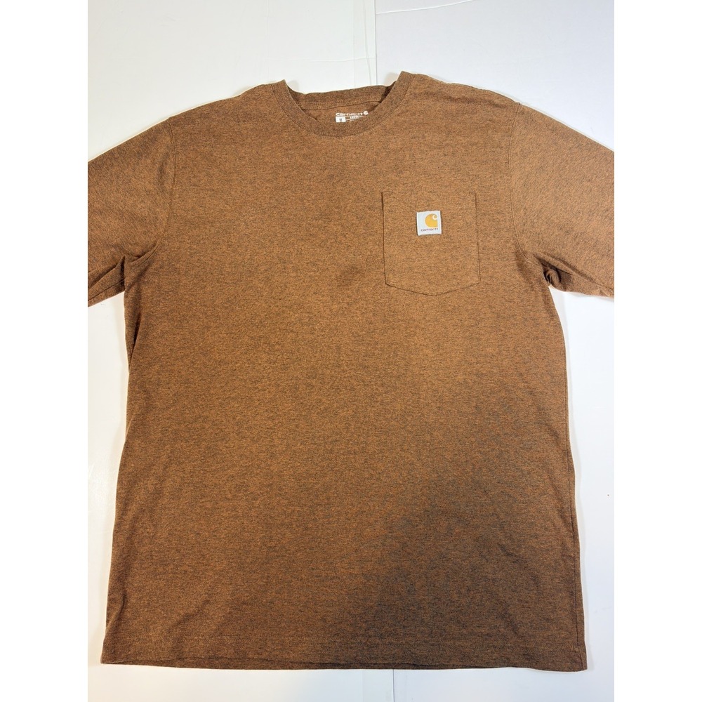 Carhartt Shirt Men M Loose Fit Pocket Tee Brown Workwear Basic Short Sleeve